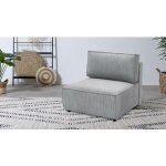 Bobochic - chauffeuse 1 place pour canapé modulable nihad tissu velours côtelé gris clair Bobochic - chauffeuse 1 place pour canapé modulable nihad tissu velours côtelé gris clair