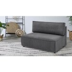 Bobochic - chauffeuse 2 places sans accoudoir pour canap� modulable nihad tissu velours c�tel� gris fonc� ...