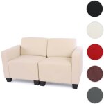 Canap modulaire 2 places canap lyon, simili cuir rouge - brun