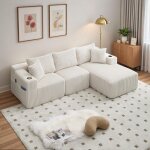 Canap� modulaire 3 place, canap� d'angle en l avec poches lat�rales et porte - gobelet, canap�s de compression ...