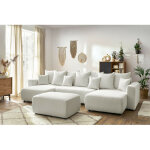 Canap panoramique convertible bobochic canap panoramique convertible coffre envy tissu bouclette avec ...