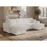 Canap� panoramique convertible avec coffres en velours c�tel�