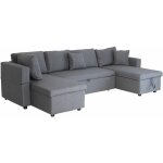 Happy garden - canap panoramique convertible scott 4 places gris chin