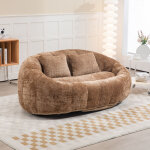 Canap� pouf 2 places avec accoudoirs, si�ge pouf en mousse m�moire haute densit�, dossier haut, sans ...