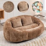 Canap� relax 145x95x63 cm et sofa lazy avec dossier haut pour salon, chambre et bureau - mousse - tissu ...