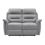 Usinestreet - canap de relaxation manuel 2 places en tissu gris - valia