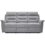 Usinestreet - canap� de relaxation 3 places en tissu gris l�on - gris clair