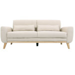 Miliboo - canapé scandinave 3 places en tissu beige et bois clair ektor Miliboo - canapé scandinave 3 places en tissu beige et bois clair ektor