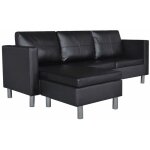 Vidaxl - canap sectionnel  3 places cuir synthtique noir