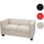 Mendler - canap / sofa lille, 2 places, 137x75x70cm, cuir reconstitu, crme