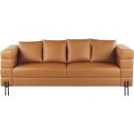Beliani - canap� style moderne 3 places en cuir pu pieds en m�tal marron granna