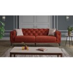Abitare - canap� trois places 227x63 cm couleur orange br�l� - bucaneve
