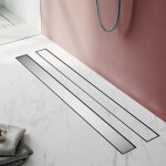 Sonni - caniveau de douche 900 mm ecoulement de douche extra plat acier inoxydable 2 en 1 salle de bains ...