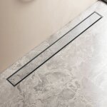 Caniveau de douche  carreler 90 cm + sortie d'eau flexible en acier inoxydable caniveau de sol  l'italienne ...