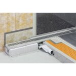 Schluter - caniveau pour douche � l'italienne sortie horizontale kerdi - line - f - caniveau en acier ...