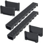 Caniveau de drainage 2 pcs plastique 2 m vidaxl