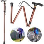 Canne pliante en 4 et r�glable canne pliante l�g�re en aluminium en m�tal canap� non glissant unisexe ...
