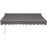 Canope store banne manuel semi coffre gris 3 x 2. 5m ? store rtractable pour terrasse, balcon & jardin ...