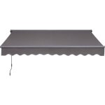 Canope store banne manuel semi coffre gris 4 x 2. 5m ? store rtractable pour terrasse, balcon & jardin ...