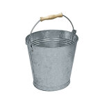 Seau galvanise' 15 lt 30 x h 29 cm pour poeles a' cendres vives chemine'e en tole galvanise'e