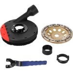 Capot de protection meuleuse angulaire 150mm avec bague d'adaptation et connecteur d'aspirateur + disque ...