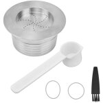 Capsules de caf� rechargeables en acier inoxydable, dosettes de caf� r�utilisables, accessoire de machine ...