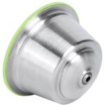 Capsule de caf� rechargeable - - jr033 - acier inoxydable - silicone alimentaire - vert