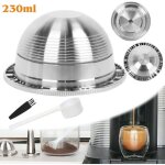 Capsules filtrantes � caf� r�utilisables rechargeables en acier inoxydable de 230 ml pour nespresso vertuo ...