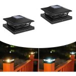 Le capuchon de poteau solaire allume la lumi�re ext�rieure de poteau de cl�ture de plate - forme pour ...