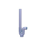 Capvert - siphon machine  laver simple avec bouchon sortie horizontale 40