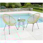 Ozalide - salon de jardin en acier - 2 places - camel - caracas