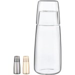 Carafe � eau de chevet avec gobelet, carafe avec tasse en verre pour table de chevet, bouteille de rince ...