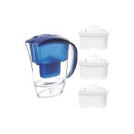 Carafe filtrante purificateur d'eau de 2 litres + 3 cartouches filtre eau robinet. rduit pfas, calcaire, ...