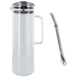 Carafe � th� glac� 1, 5 litre + paille inox avec filtre