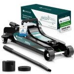 Cargova cric rouleur hydraulique 2, 5t avec 2 patins en caoutchouc et chandelle, id�al pour atelier domestique ...