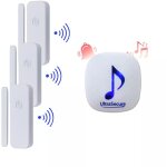 Carillon magasin sans - fil 300m - 3 d�tecteurs d'ouverture autonomes + carillon 35 m�lodies volume r�glable ...