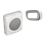 Carillon sans fil � piles personnalisable port�e 200m. six sonneries dibi flash coloris blanc - extel ...