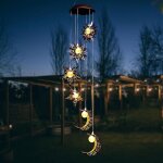 Carillon a vent exterieur, carillon solaire ext�rieur �olienne solaire lampe de jardin avec soleil lune ...