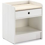 Carla - chevet 1 tiroir 1 niche bois et blanc