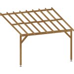 Jardinatoire - carport adossé 4x3 - pente 30% - bois massif traité cl3 marron - durable sans la visserie ... Jardinatoire - carport adossé 4x3 - pente 30% - bois massif traité cl3 marron - durable sans la visserie ...
