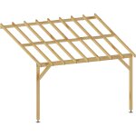 Jardinatoire - carport adossé 4x3 - pente 30% - bois massif - durable + vis Jardinatoire - carport adossé 4x3 - pente 30% - bois massif - durable + vis