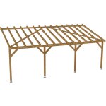 Jardinatoire - carport adossé 7x3 - tuilable pente 30% - bois massif traité cl3 marron - robuste sans ... Jardinatoire - carport adossé 7x3 - tuilable pente 30% - bois massif traité cl3 marron - robuste sans ...