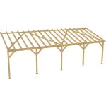 Jardinatoire - carport adossé 9x3 - tuilable pente 30% - bois massif - robuste sans la visserie et sans ... Jardinatoire - carport adossé 9x3 - tuilable pente 30% - bois massif - robuste sans la visserie et sans ...