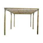 Habrita ? carport en pin sylvestre trait� autoclave car3051a ? surface 15m� ? toit plat en t�le pvc ? ...