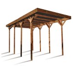 Carport en bois trait� 32, 3 m� - camping car
