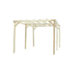 Habrita - carport en pin trait� autoclave car3051a2 surface 15m2 �conomique toit plat sans couverture ...