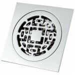 Carr� canal de drain de douche cheveux catcher - 10x10cm, cuivre anti odeur douche, siphon de cheveux ...