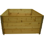 Carr� potager en bois naturel 1200x1200mm hauteur 585mm