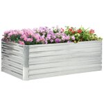 Carr� potager de jardin rectangulaire tubes de renforcement acier galvanis� 180 x 90 x 59 cm