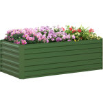 Carr� potager de jardin rectangulaire tubes de renforcement acier galvanis� 180 x 90 x 59 cm